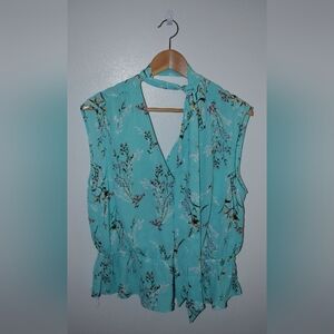 Soho Jeans By New York & Company Springy Floral Sleeveless Blouse, Size Large